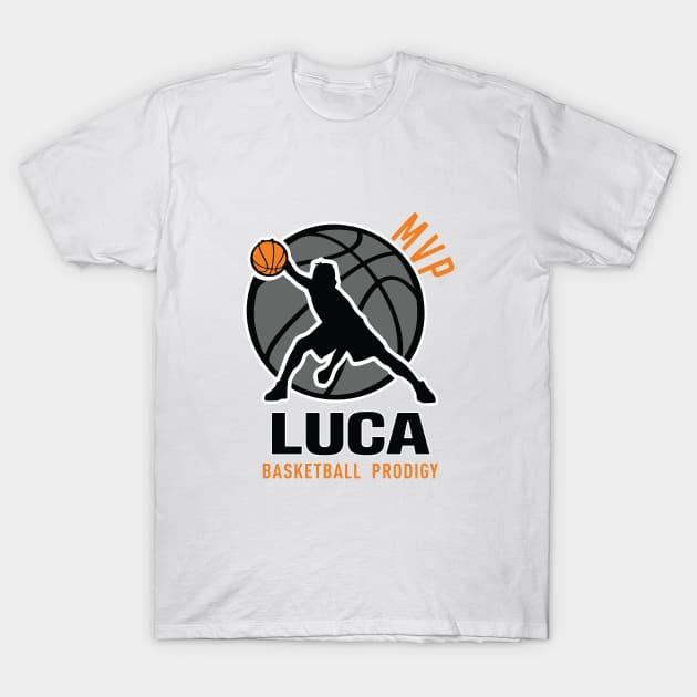 Luca MVP Custom Player Basketball Prodigy Your Name T-Shirt by Baseball Your Name